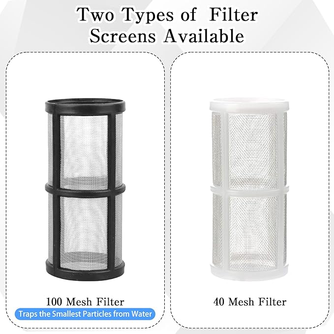 4 Pcs Washing Machine Water Filter with 40 Mesh 100 Mesh Screen Garden Hose Percolator Pressure Washer Percolator Inline Water Sediment Filter for RV Camping Car Wash