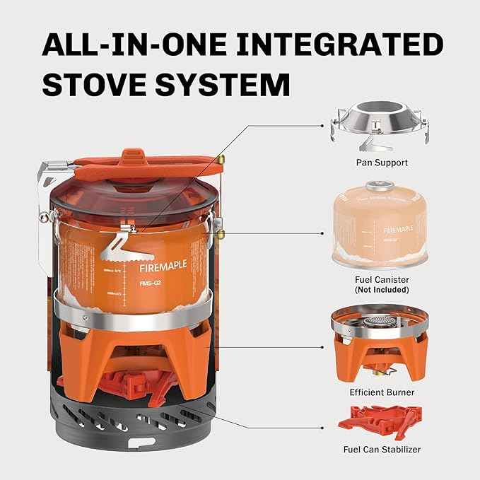 Fire-Maple Fixed Star X2 Backpacking and Camping Stove System Outdoor Propane Camp Cooking Gear Portable Pot Jet Burner Set Ideal for Hiking, Trekking, Fishing, Hunting Trips and Emergency Use