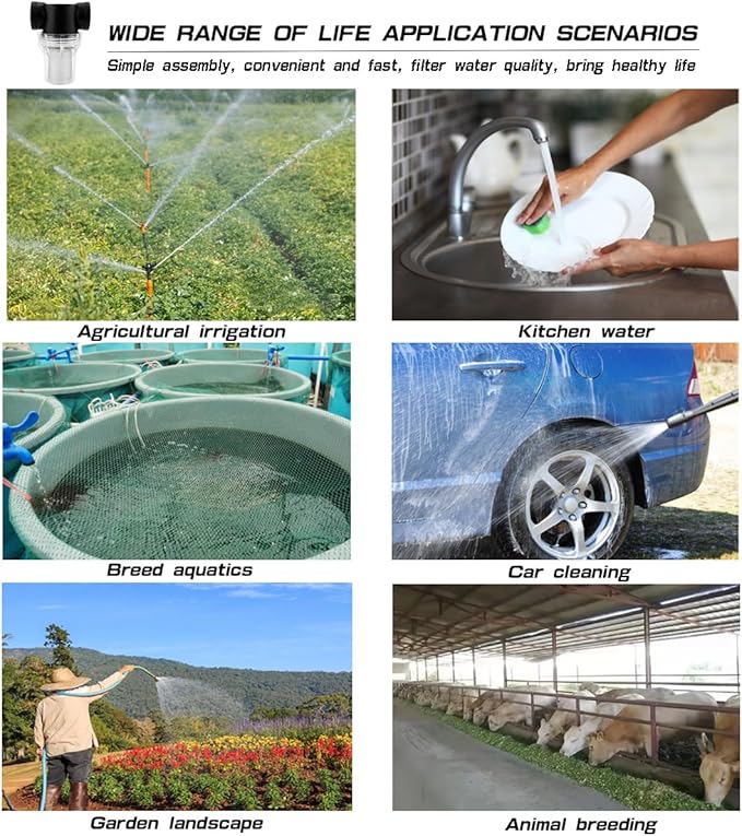 1 Inch Sediment Filter Pressure Washer Filter - 40 Mesh Stainless Steel Garden Hose Filter with Female Thread for Outdoor Gardening, RV Water System & Inlet Water Filtration