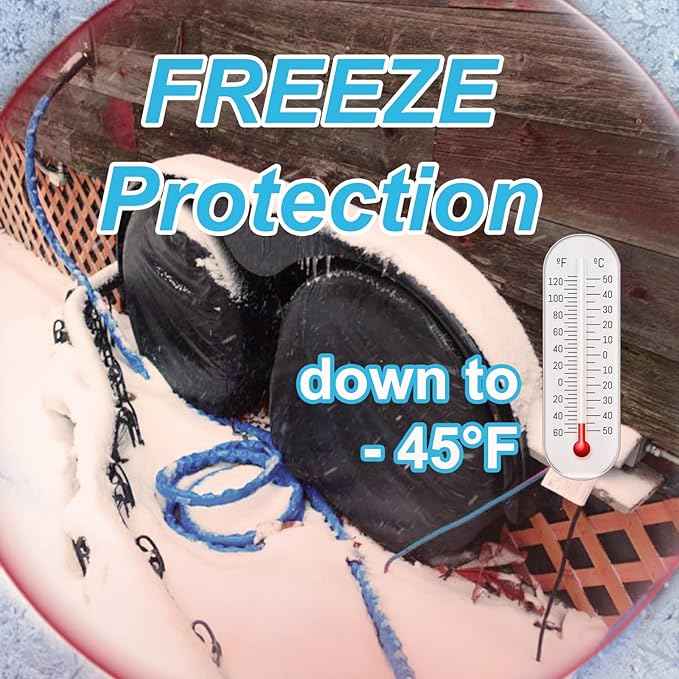 Cupohus Heated RV Water Hose 30FT x 5/8"ID - Freeze Proof to -45℉, Self-Regulating, Safe for Drinking Water - Prevents Frozen & Burst Pipes for Winter Camping, Easy Setup, 110-120V