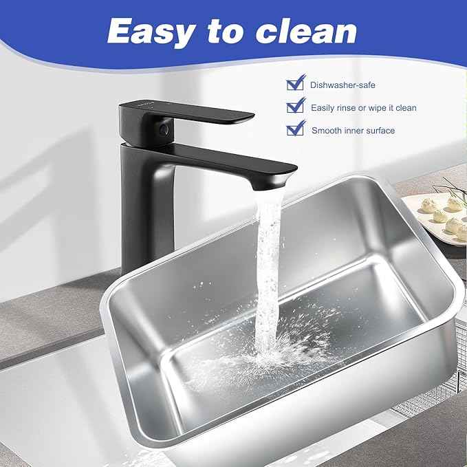 5 Gallons Large Dog Water Bowl, Stainless Steel Metal Dog Bowls, Large Capacity Pet Food Bowl Water Dish for Indoor and Outdoor Universal for Giant Dogs 17.7x13.8x6 Inch