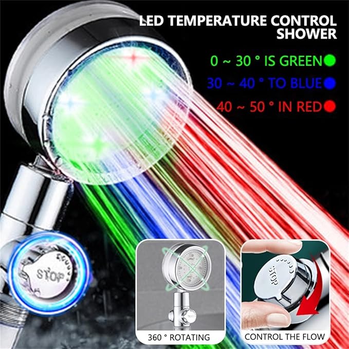 High Pressure Shower Heads,3 Modes Shower Head with Handheld Power Wash to Clean Bathroom 3.9" Rain Showerhead with 70 Inches Extra Long SS Hose,Hard Water Filter & Adjustable Bracket,C