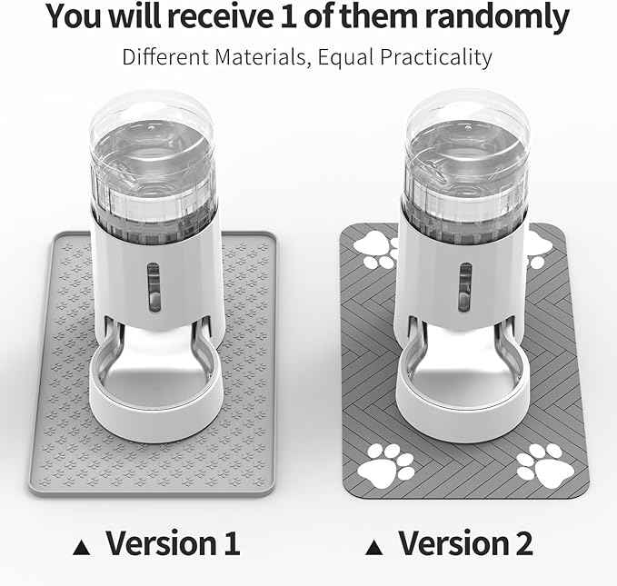 Cat Water Dispenser with Placemat and Stainless Steel Bowl, Automatic Gravity Water Dispenser for Cats or Small Medium Size Dogs, Large Capacity, Easy to Clean and Safe for Pets (4L White)