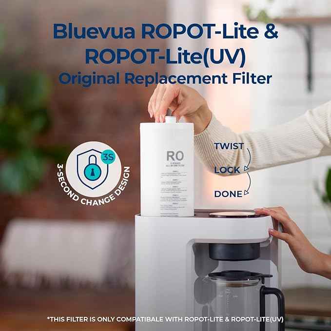 Bluevua Reverse Osmosis System Countertop RO100ROPOT-Lite Replacement Filter