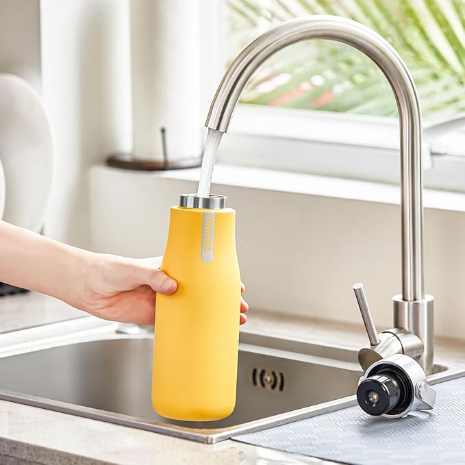 Philips Water GoZero UV Self-Cleaning Smart Water Bottle Vacuum Stainless Steel Insulated Water Bottle with Handle Double-wall, Auto Cleaning, Keep Drink Hot or Cold, BPA Free