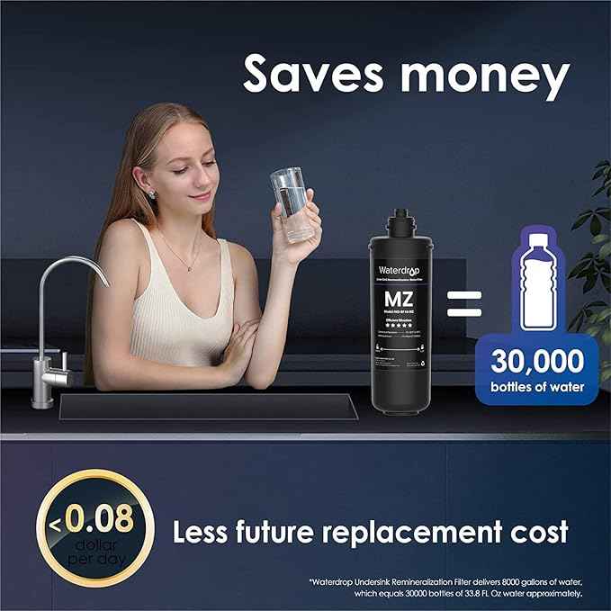 Waterdrop RF10-MZ Replacement Filter Cartridge For 10UB-MZ/10UA/10UB Under Sink Water Filter, 8K Gallons High Capacity