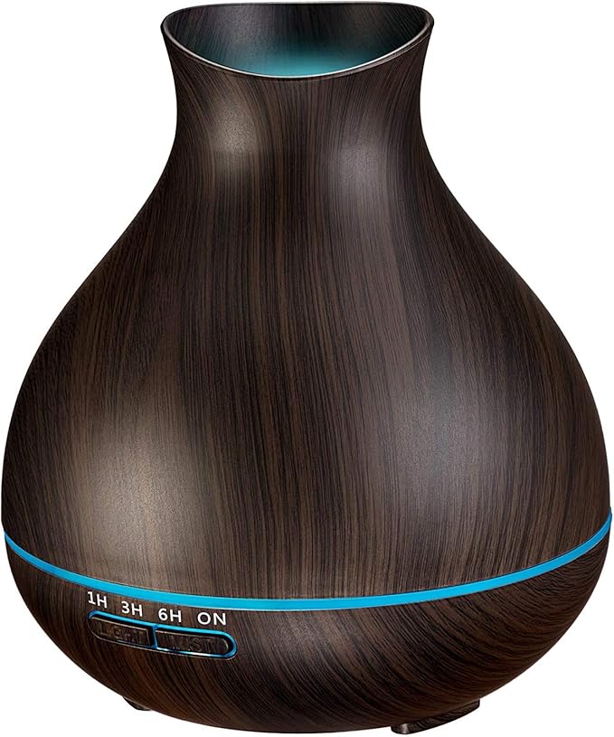 BZseed Aromatherapy Essential Oil Diffuser, 550ml Ultrasonic Fragrant Oil Large Room Humidifier, Diffusers for Home with Timer and Waterless Auto-Off, 7 Color LED Lights,Cool Mist Humidifiers