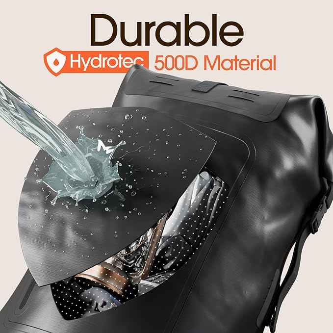 Earth Pak Waterproof Backpack - Heavy Duty Hiking Backpack - Roll-Top Closure Bag - Cushioned Dry Bag Waterproof Phone Case