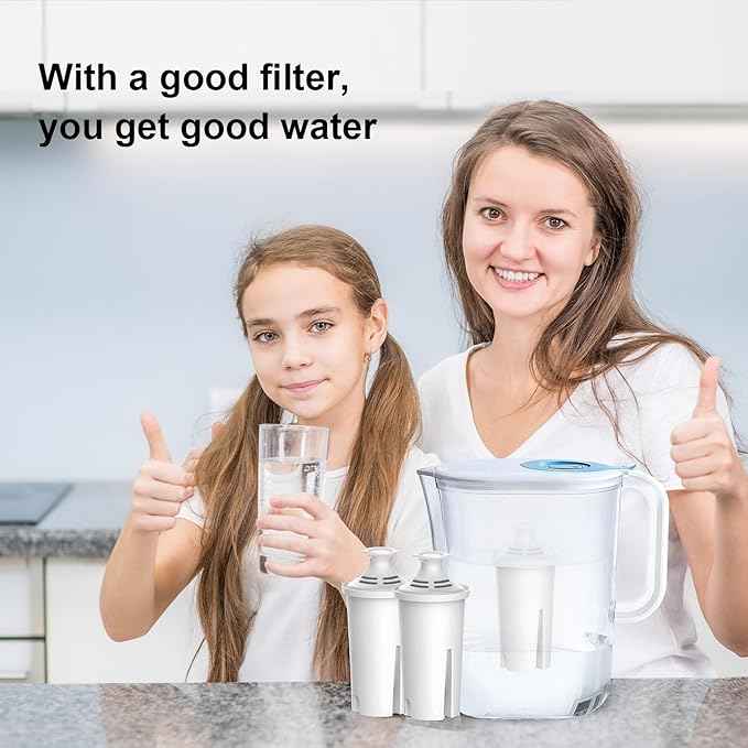 Replacement Filters for All Brita® Pitchers and Dispensers, Fits Brita® Classic OB03, Mavea® 107007, and More, Last Up to 2 Months or 40 Gallons (Pack of 6)