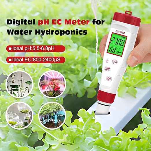 pH Tester,Digital pH Meter for Water,New Version TDS Meter for Drinking Water with Backlit Simultaneously Display 4 in 1 TDS pH EC Meter for Water Hydroponic Nutrient Solution,Pool,Home Use