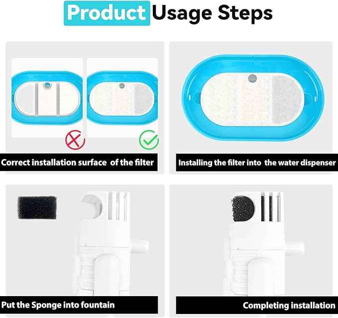 32 Packs for Petlibro Cat Water Fountain Filters Replacement, Compatible with PETLIBRO Capsule Cat Water Fountain PLWF002 (16 Replacement Water Filter + 16 Pre-Filter Sponges)