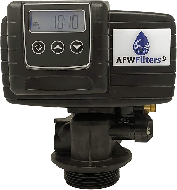 AFWFilters AFW Filters IRON Pro 2 Combination water softener iron filter Fleck 5600SXT digital metered valve for whole house (64,000 Grains, Black)