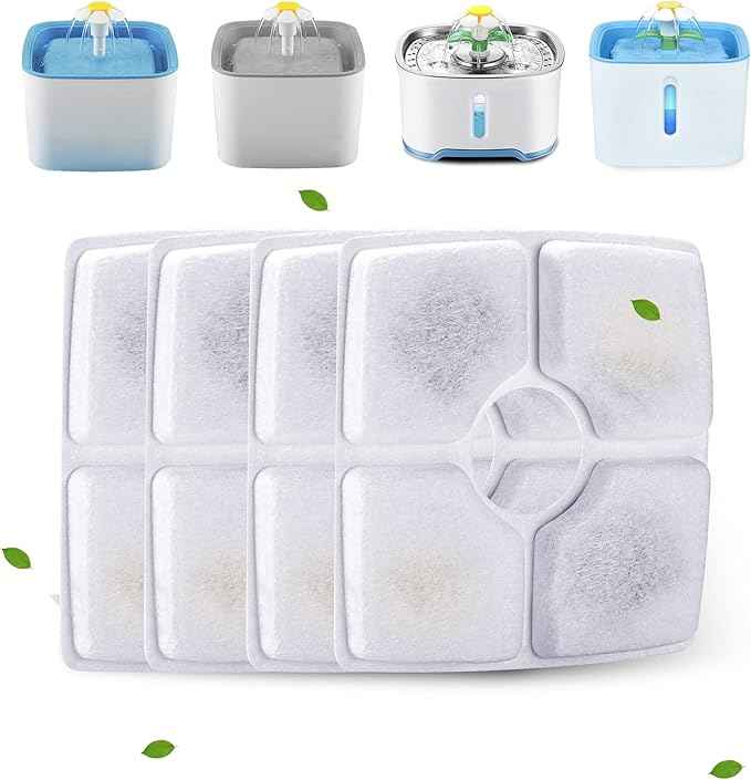 Cat Water Fountain Filters, Cirfifth Cat Fountain Filter Replacement, for Square Cat Water Fountain Inside (4 Pack) - AquaVibe