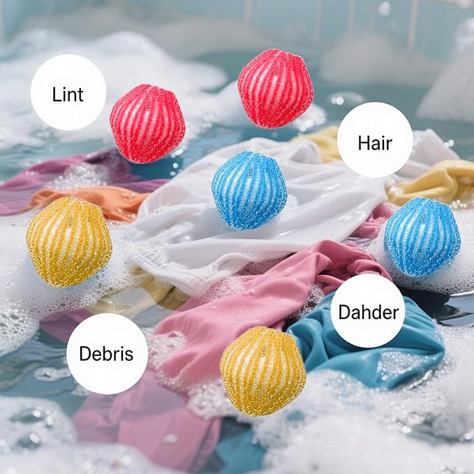 18Pcs Pet Hair Remover for Laundry,Reusable Laundry Pet Hair Catcher,Pet Dog Cat Hair Catcher Lint Remover,Suitable for All Washing Machines - AquaVibe