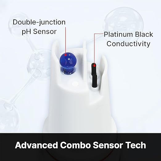 Apera Instruments, LLC-AI3719 PC60-Z Bluetooth Multi-Parameter Smart Tester Powered by ZenTest Mobile App, Measuring pH/Conductivity/TDS/Salinity/Resistivity/Temp.