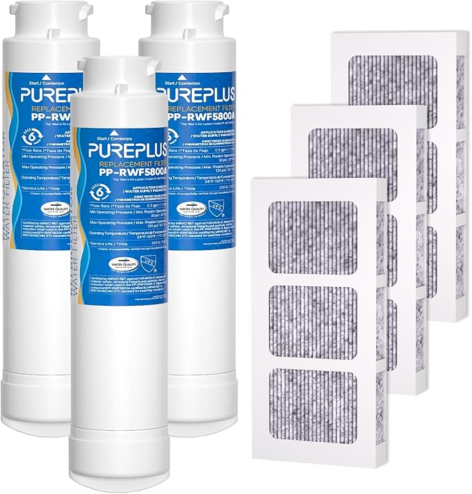 PUREPLUS Refrigerator Water Filter, Compatible with Frigidaire EPTWFU01, EWF02, Pure Source Ultra II, 3Pack