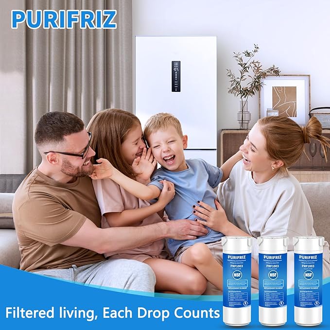 3 Pack XWF (Not XWFE, NO Chips), Refrigerator Water Filter Compatible with GE XWF, GBE21, GDE21, GDE25, GFE24, NSF/ANSI 42&372 Certified, 6 Month / 300 Gallon