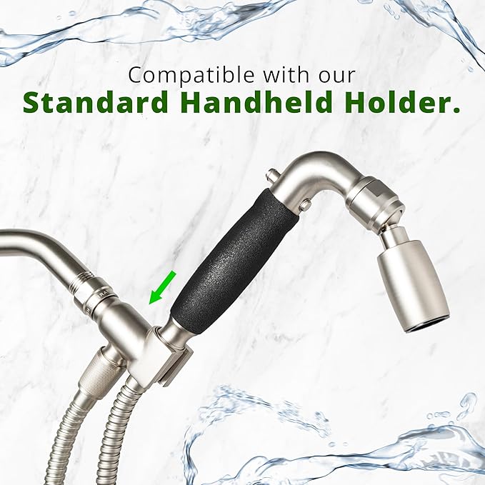 High Sierra® Solid Metal Handheld Shower Head, Lead-Free, with Built-In Trickle Valve. Shower Hose and Holder Not Included. Low Flow 1.25 GPM. Polished Brass