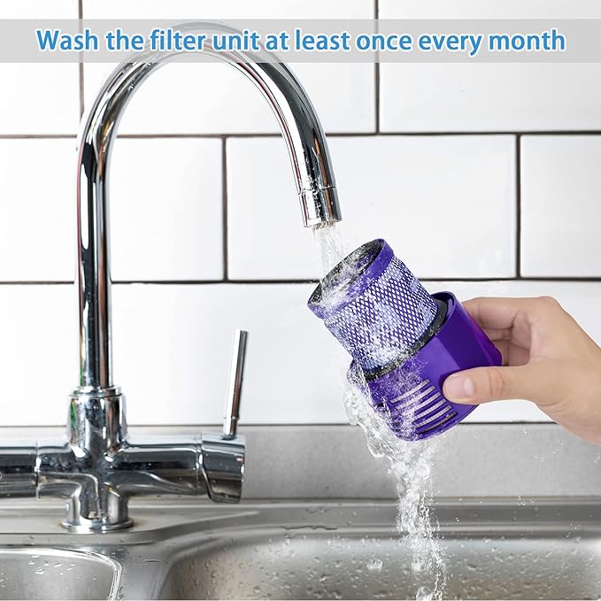 Leadaybetter 4pack Washable Hepa Filter Replacements for Dyson V10 SV12 Cordless Vacuum Cyclone Animal Absolute Total Clean Cordless Vacuum Cleaner, Replace # DY-969082-01 - AquaVibe