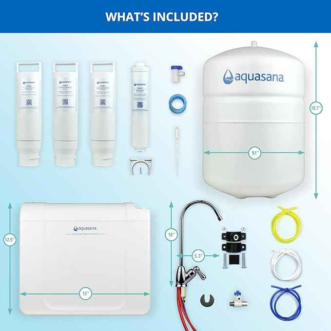 Aquasana SmartFlow™ Reverse Osmosis Water Filter System - High-Efficiency Under Counter RO Removes up to 99.99% of 90 Contaminants, Including Fluoride, Arsenic, Chlorine, and Lead - Chrome Faucet