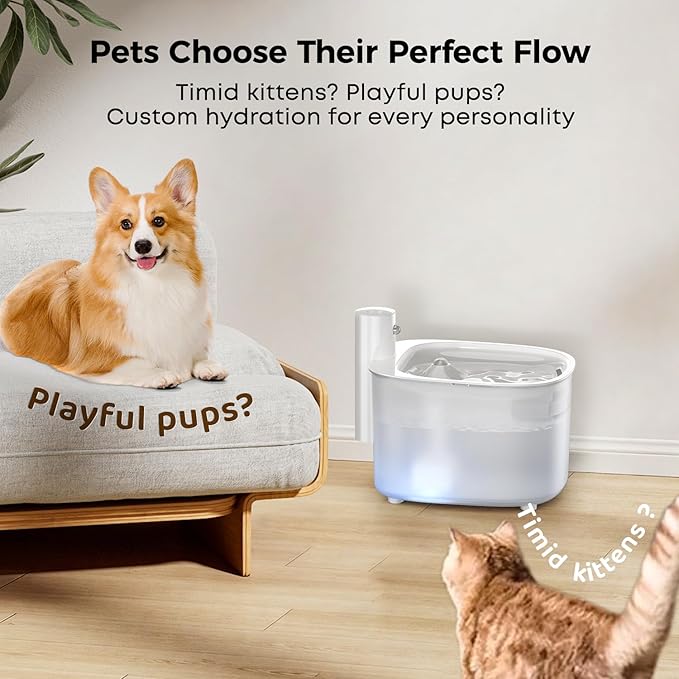 Wireless Cat Water Fountain, Automatic Sensor-Activated Water Dispenser,88oz / 2.6L Rechargeable Battery Operated Cordless Pet Water Fountain for Cats Indoor with Motion Sensor, Ultra Quiet Pump