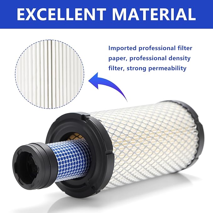 M113621 M123378 Inner & Outer Air Filters Set - Fit for Donaldson P822686 Fleetguard AF25550 John Deere M123378 M113621 Kawasaki 11013-1290 11013-7029 11013-7048 6449 RS3715 46449