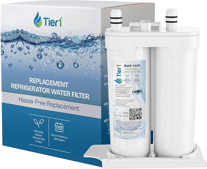Tier1 RWF1031 WF2CB Refrigerator Water Filter | Replacement for PureSource2 WF2CB & EWF01 | Fridge Filter Lasts up to 6 Months | Easy Install | Odor Control | Clean & Great Tasting Water