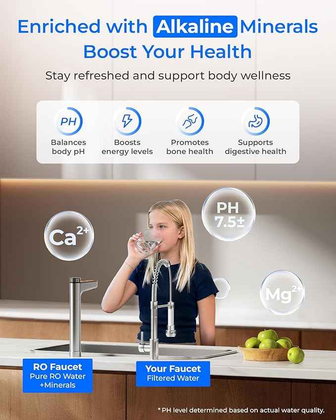 [ Dual Flow ] Waterdrop X12-PRO 1200 GPD Reverse Osmosis Water Filter, Alkaline Mineral pH+, NSF/ANSI 58&372 Certified, Tankless Reverse Osmosis System, 11-Stage, Smart Faucet, BPA Free