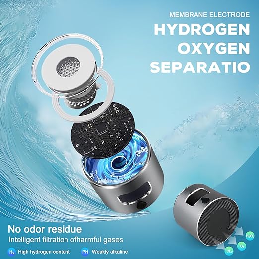 Hydrogen Water Bottle Generator with SPE/PEM Technology, Anlewo Portable H2 Water Ionizer Machine,5000PPB,6 Hours Hydrogen Retention for Family Friends Office Travel Sports Fitness(Silver)