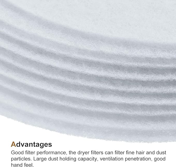 Universal Cloth Dryer Exhaust Filter, 4 Pcs, 9 x 13 inches (227 x 33 mm), White, for Chef Dryer Parts and Accessories