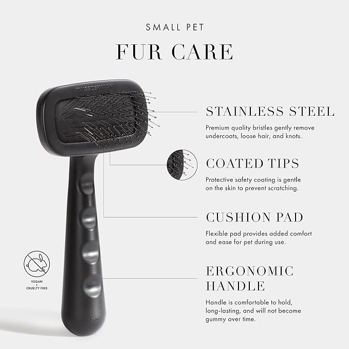 Tweezerman Dog and Cat Slicker Brush for Small Pets, Grooming Brush with Coated Bristles to Prevent Scratching and Ergonomic Handle - AquaVibe