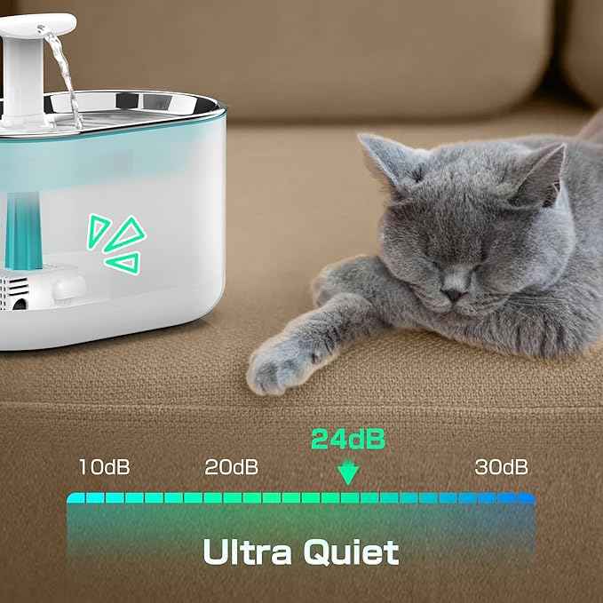 Cat Water Fountain Pump for Water Dispenser PLWF002, Ultra-Quiet Running Pet Water Fountain Pump with 4 Filters Kit