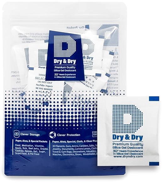 Dry & Dry 3 Gram [80 Packets] Silica Gel Packets Desiccant Silica Packets - Food Safe Rechargeable Silica Gel Packs, Moisture Absorbers, Silica Gel