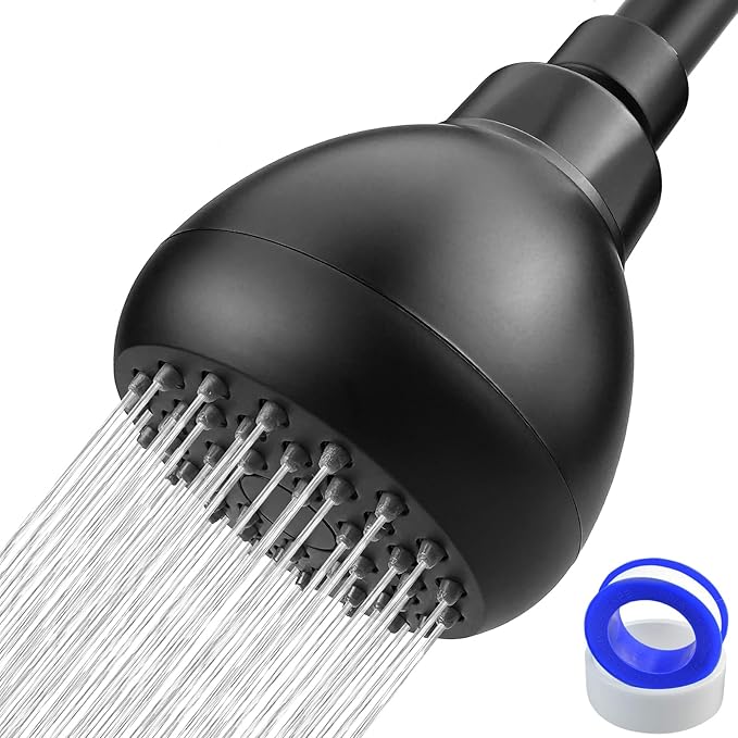High Pressure Shower Head - Powerful Bathroom Pressure Boosting Showerhead - Perfect Universal Replacement for Rain Shower Heads(Matte Black)