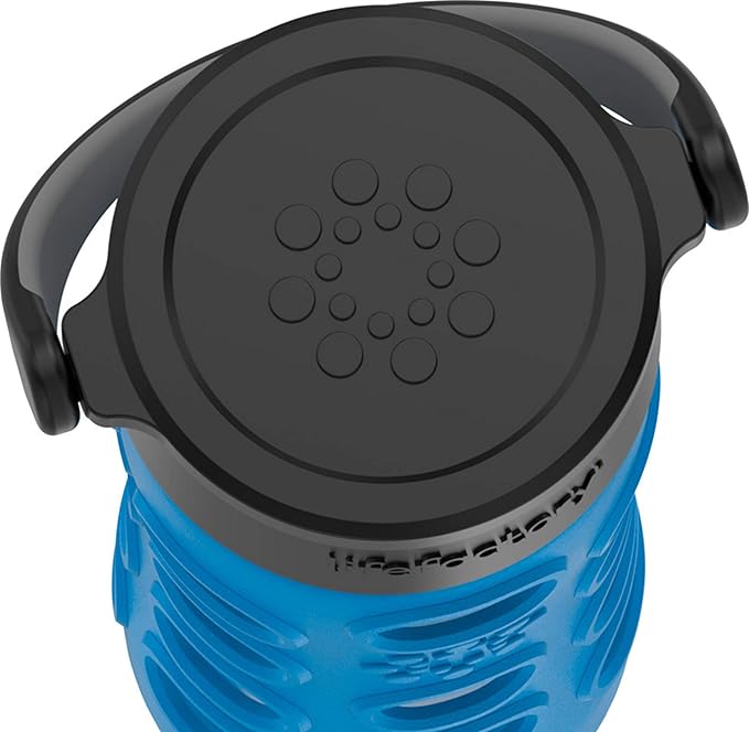 Lifefactory 12-Ounce BPA-Free Glass Water Bottle with Classic Cap and Protective Silicone Sleeve, Cobalt Blue