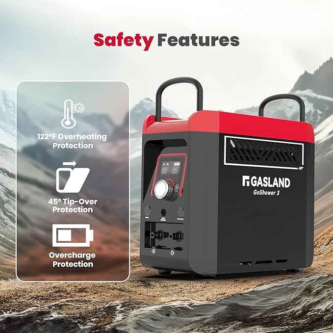 GASLAND G3 Max Portable Propane Tankless Water Heater with Built-in Pump, CSA Certified Outdoor Camping Shower System, 1.5H Fast Charging, Instant Hot Water for Camping, RV, Cabin & Off-Grid