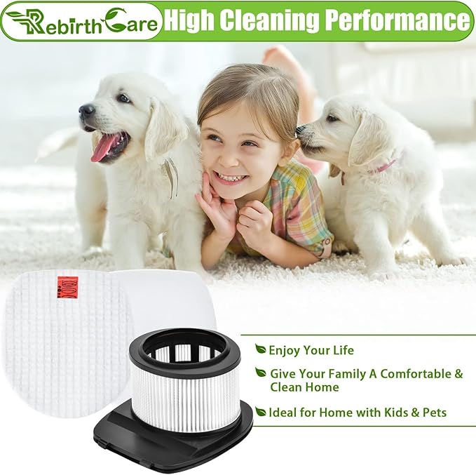 IZ361H Filter Replacement for Shark Rocket Pet Pro IZ162H, IZ361H, IZ362H, IZ363HT, IZ440H, IZ441H, IZ462H Cordless Stick Upright Vacuum, Part XHF161H & 617FJ140, 2 Filters & 4 Foam Felt Kit - AquaVibe