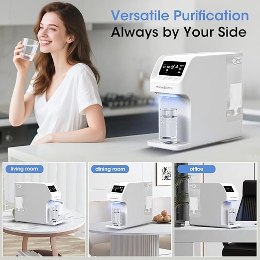 Waken Electric C11S Reverse Osmosis Water Filtration System Countertop 180oz Water Tank 4:1 Pure to Drain 8 Stage RO Filter No Installation for Home Apartment Condo RV