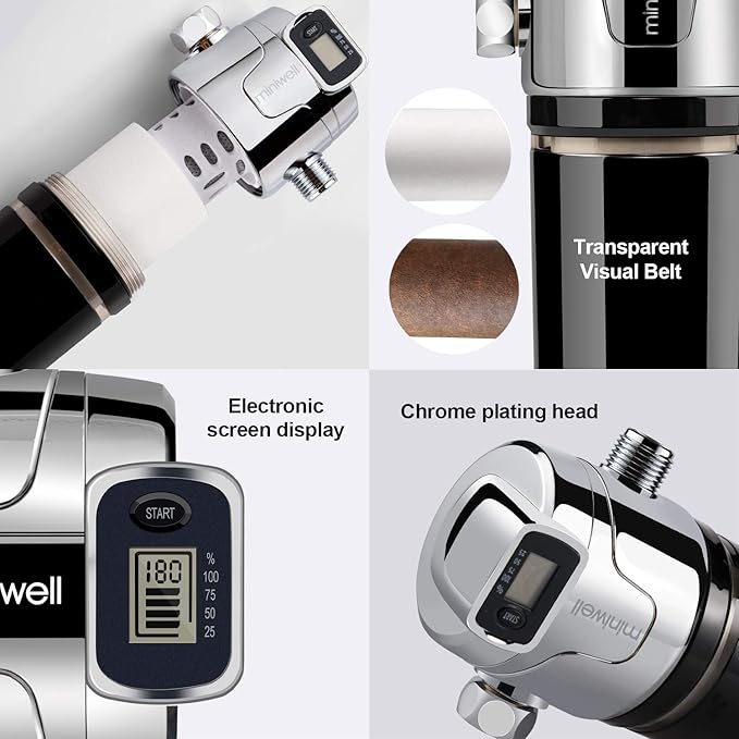 Miniwell Luxury Shower Filter L760-E201-2 Replaceable Cartridges-High output Purifier to remove Chlorine- Activated carbon for Healthy Skin & Smooth Hair & Hard Water-For Existing Shower Head