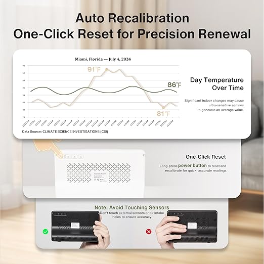 bonoch 16 in 1 Air Quality Monitor Indoor 7" Display 9 AQI+7 AQI Alerts Air Quality Tester for CO2, TVOC, PM2.5 PM1.0 PM10, HCHO, Temperature Humidity AQI & Time, Air Quality Meter for Home-Black