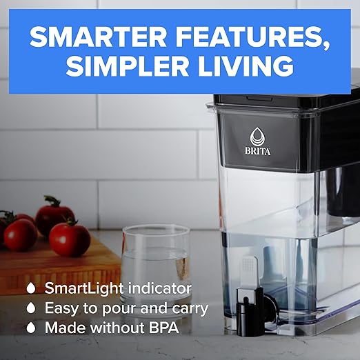 Brita UltraMax Large Water Dispenser With Standard Filter, BPA-Free, Reduces Copper, Cadmium and Mercury Impurities, Lasts 2 Months or 40 Gallons, Includes 1 Filter, Kitchen Accessories, Large 27-Cup