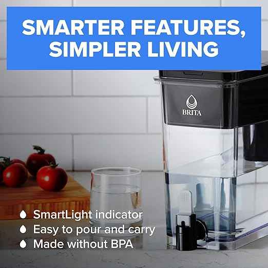 Brita UltraMax Large Water Dispenser With Standard Filter, BPA-Free, Reduces Copper, Cadmium and Mercury Impurities, Lasts 2 Months or 40 Gallons, Includes 1 Filter, Kitchen Accessories, Large 27-Cup