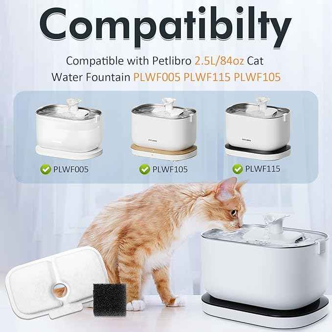 22 Pack Replacement Filter Compatible with Petlibro Dockstream Pet Cat Water Fountain PLWF005/PLWF105/PLWF115