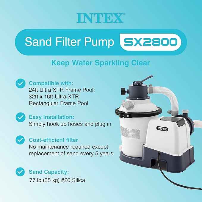 INTEX 2,800 GPH Krystal Clear Sand Filter Pump for Above Ground Pools, Swimming Pool Pump with Automatic Timer - Improved Circulation, Filtration, & Clarity