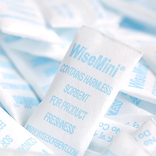 0.5 Gram 1500 Pack Silica Gel Packs, Dessicant Packets, Moisture Absorbers for Food Storage, Food Grade Desiccant Dehumidifiers, WiseMini