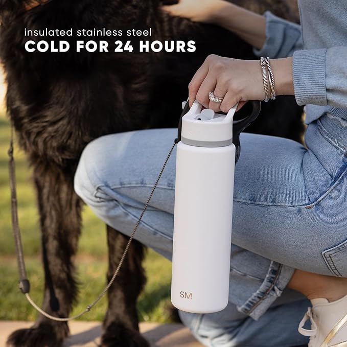 Simple Modern Summit Water Bottle with Straw Lid | Vacuum Insulated Stainless Steel | Leak Proof BPA-Free Cup for Travel, School, Sports | 22oz, Ocean Tide