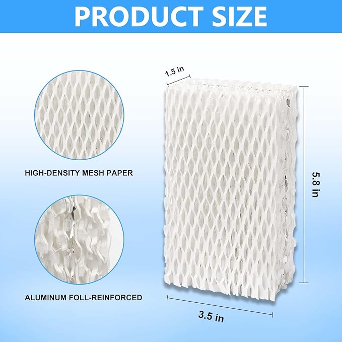 4 Pack Wf813 Eqwf813 Humidifier Filters Compatible with Equate Eqwf813 Eq-2119-Ul, Relion RCM-832 RCM-832N, ProCare PCCM-832N Cool Mist Humidifier Replacement Filter