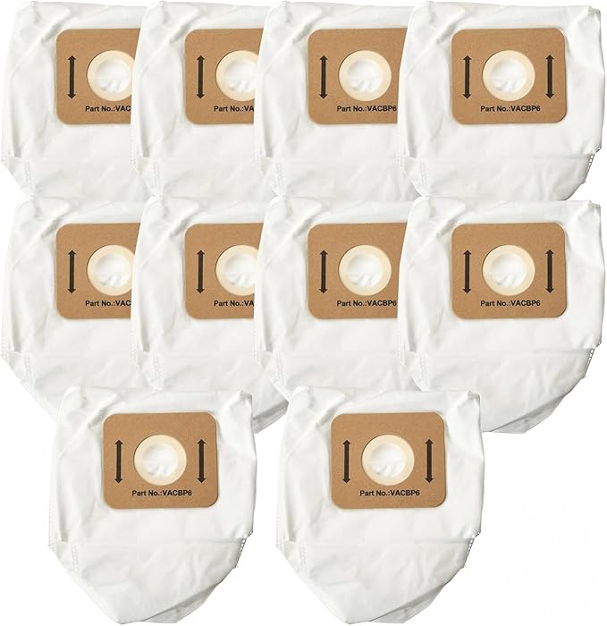 10 Pack Replacement VACBP6 HEPA Filter Bags for Atrix Ergo 8 Quart Backpack Vacuum, Replace Part VACBPAI VACBP1 VACBP36V Backpack Vacuum Bags - AquaVibe