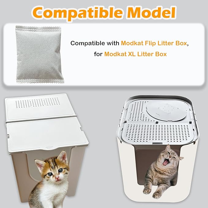 Activated Charcoal Filters Refills for Modkat Flip Litter Box, Odor Filters for Modkat XL Litter Box (12 Pack)