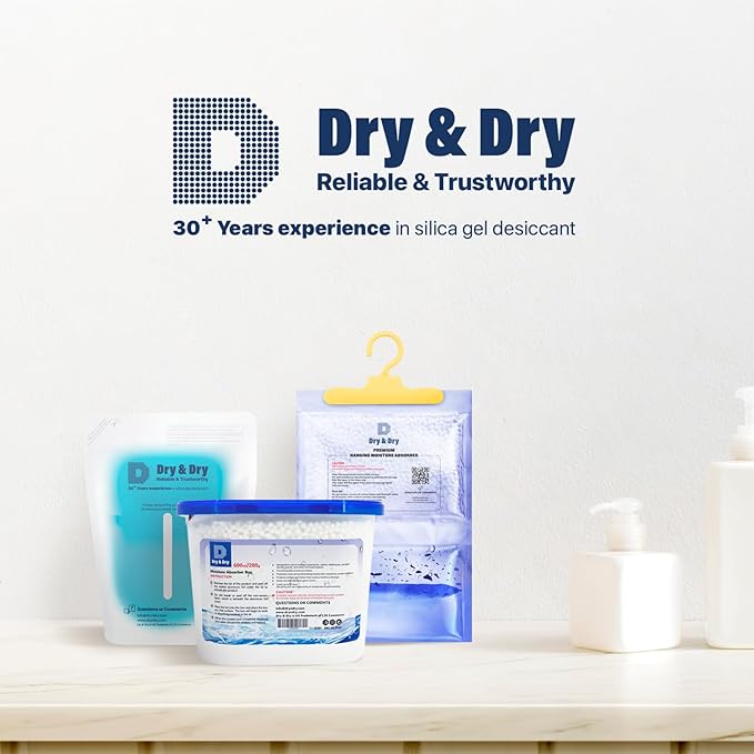 Dry & Dry Moisture Absorbers Refill Beads (16 LBS) - Home & Bedroom Dehumidifiers, Moisture Absorbers